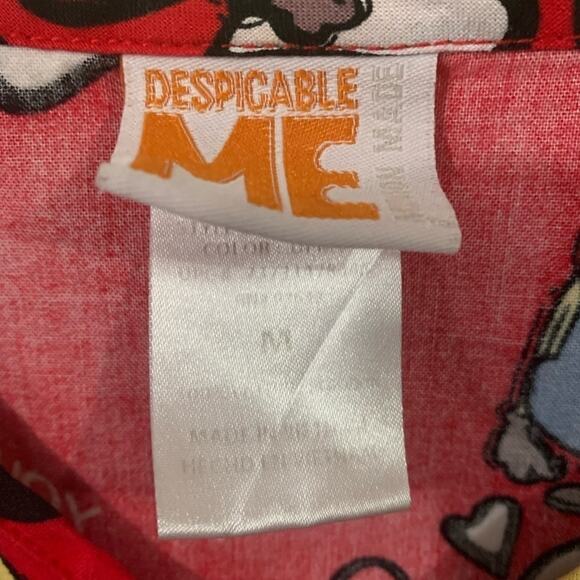 Red Despicable Me Medium Scrub Top with pockets - Picture 3 of 8